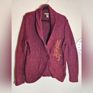 Eddie Bauer Burgandy Cardigan